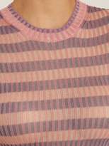 Thumbnail for your product : Acne Studios Rutmar Striped Cotton Blend Sweater - Womens - Pink Multi