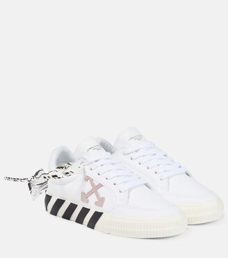 off white neon canvas sneakers
