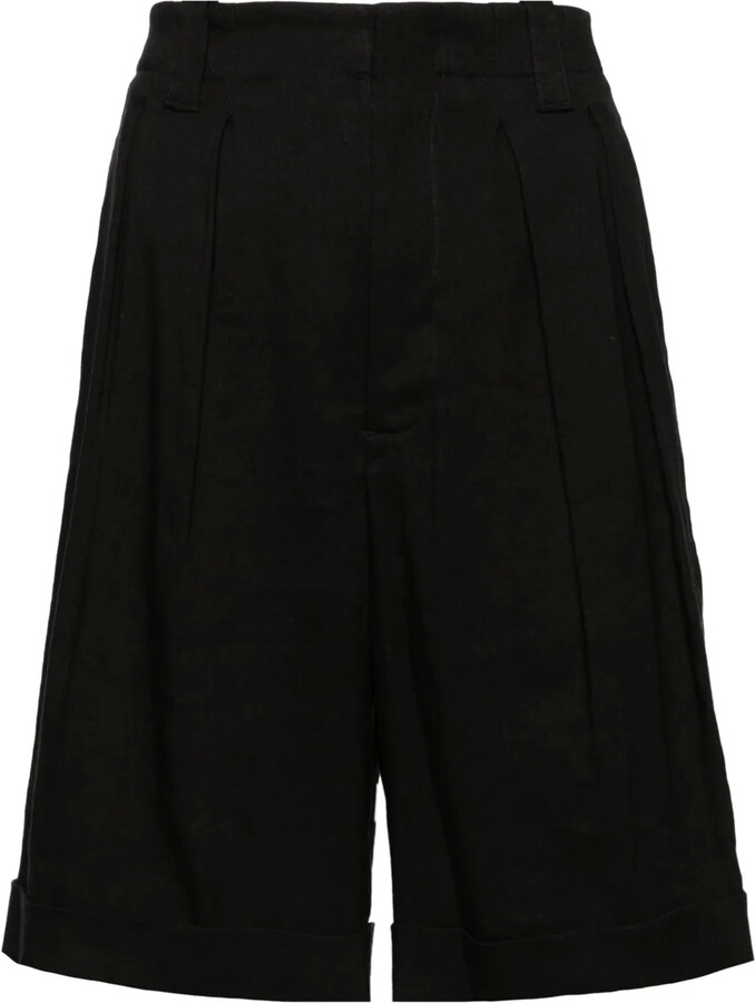 Lorena Antoniazzi Pleat-Detail Linen Blend Shorts