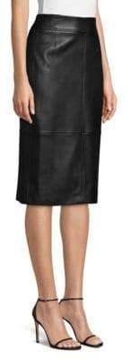 BOSS Selrita Leather Pencil Skirt