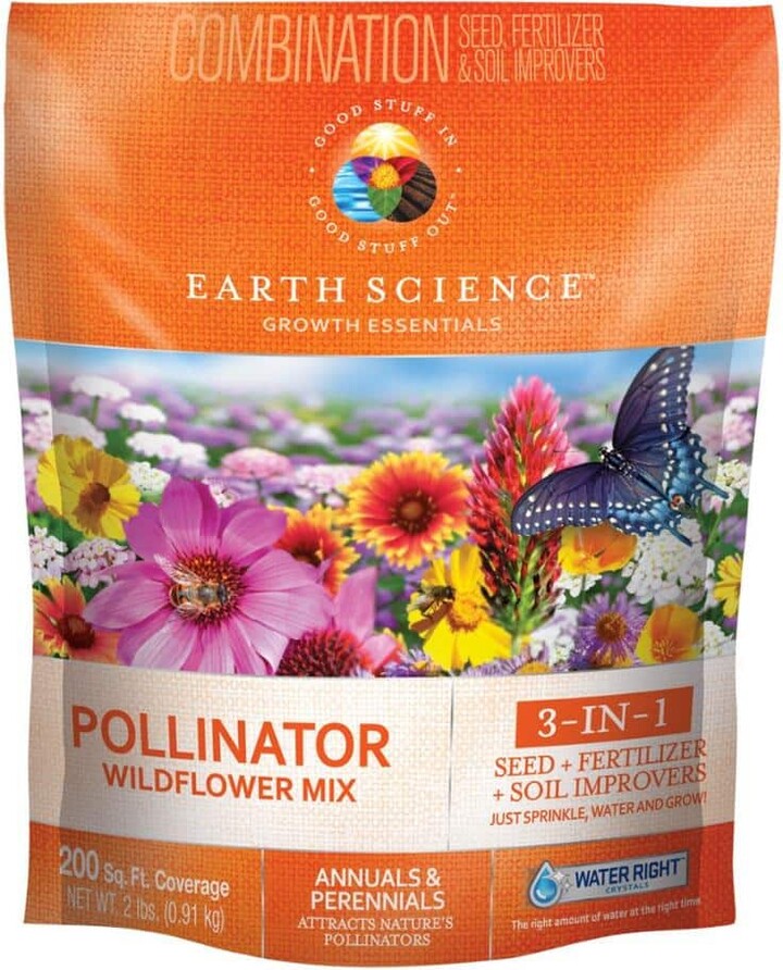 Earth Science 2 lbs. Pollinator All-In-One Wildflower Mix with Seed, Plant Food and Soil Conditioners