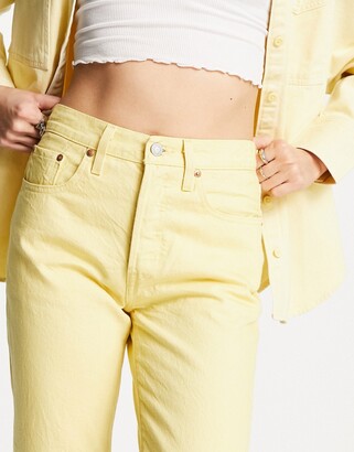 Levi's Fresh cotton 501 crop jeans in yellow - YELLOW - ShopStyle