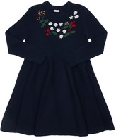 Thumbnail for your product : Il Gufo Embroidered Wool Knit Dress
