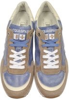 Thumbnail for your product : D’Acquasparta D'Acquasparta Magnifico Ocean Blue Washed Leather and Suede Runner