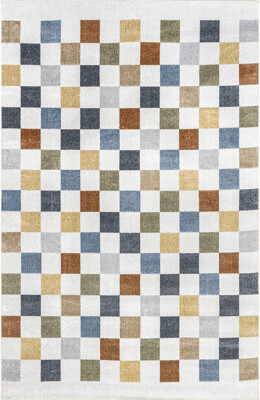 Gracie Oaks Naya SpinClean Checkered Machine Washable Area Rug