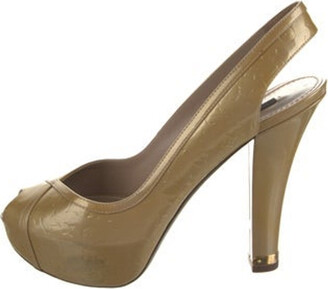 Pre-Loved Louis Vuitton Women's Metallic Gold Strappy Heeled
