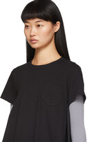 Thumbnail for your product : Sacai Black Poplin Drape T-Shirt