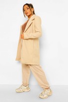 Thumbnail for your product : boohoo Petite Button Front Wool Look Coat