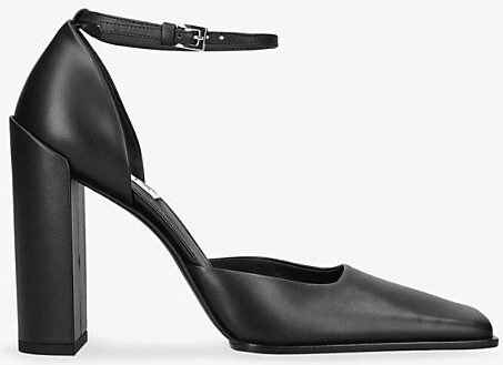 Azzedine Alaia Womens Black D'Orsay 90 Leather Heeled Courts Eur 37 / 4 Uk Women