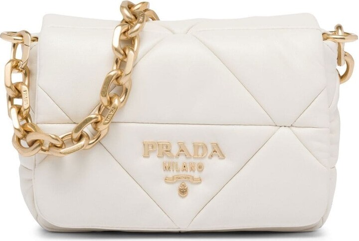 Prada Chain-Link Trim Shoulder Bag - ShopStyle