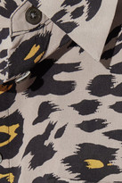 Thumbnail for your product : Equipment Reese Leopard-print Washed-silk Shirt - Stone