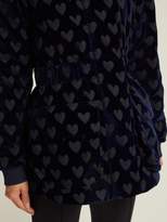 Thumbnail for your product : Fendi Heart Motif Velvet Jacket - Womens - Navy