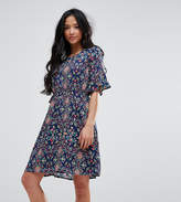 Thumbnail for your product : Yumi Petite Printed Dress With Frill Sleeves