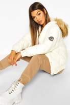 Thumbnail for your product : boohoo Cire Faux Fur Hooded Puffer