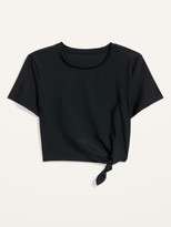 Thumbnail for your product : Old Navy Cropped Tie-Hem Rashguard Swim Top for women