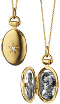 Thumbnail for your product : Monica Rich Kosann 18k Gold Petite Oval Locket Necklace with Diamond Star, 17"L