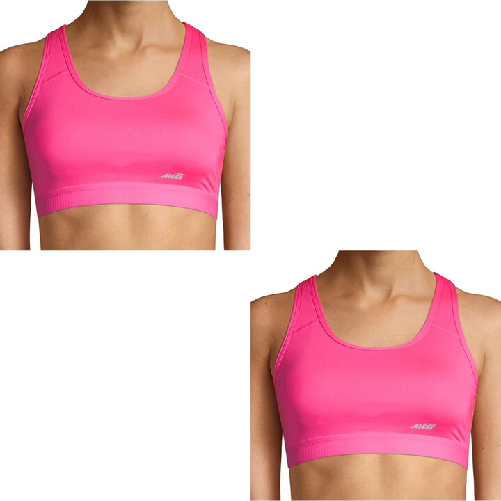 Avia Strappy Sports Bra for Women, Medium Support , S-3XL, 2-Pack