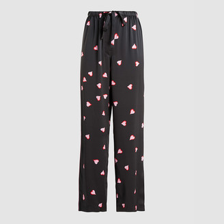 Marc Jacobs Black Heart Print Silk PJ Trousers M - ShopStyle Pajamas