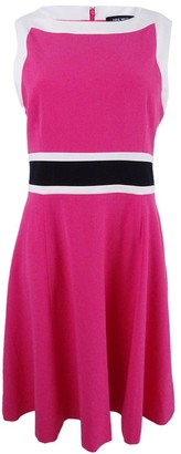 Nine West NINE WEST Women's Fit and Flare Dress W/Contrast Framing