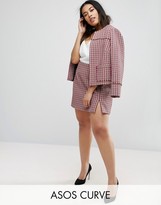 Thumbnail for your product : ASOS Curve Aline Mini Skirt In Mini Check Co-Ord