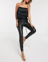 Thumbnail for your product : Miss Selfridge faux leather legging in black