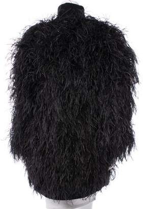 Chanel Paris-Londres Feather-Embellished Alpaca Coat