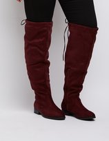 Thumbnail for your product : Charlotte Russe Wide Width Drawstring Over-The-Knee Boots