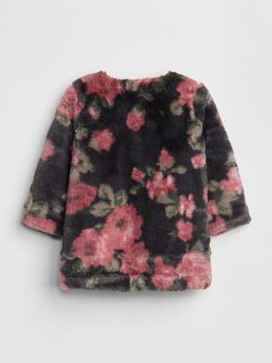 Gap Floral Faux-Fur Coat