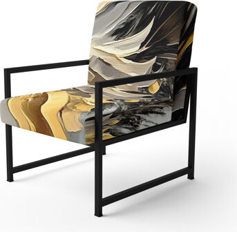 East Urban Home Centeio - Upholstered Abstract Painting Accent Arm Chair