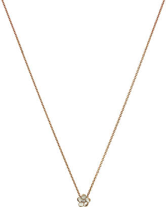 Shaun Leane Cherry Blossom rose-gold vermeil, ivory enamel and diamond pendant necklace small