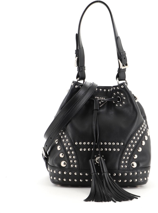 prada studded bucket bag
