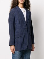 Thumbnail for your product : Romeo Gigli Pre-Owned 1990s Slim-Fit Pinstriped Blazer