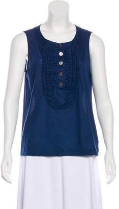 Chanel Ruffle-Trimmed Sleeveless Top