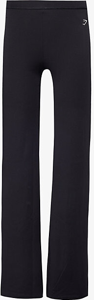 Gymshark Womens Gs Black Everyday Flared Stretch-Jersey Leggings Xxs