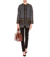 Thumbnail for your product : Etro Leather-trimmed wool coat
