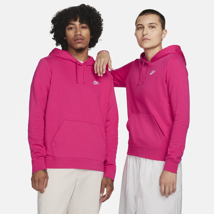 Nike Women's Sportswear Club Fleece Pullover Hoodie in Pink - ShopStyle