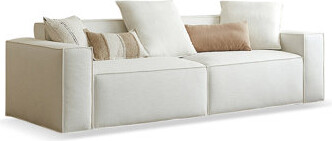 Hokku Designs Creamy white Cotton and linen Modular Sofa