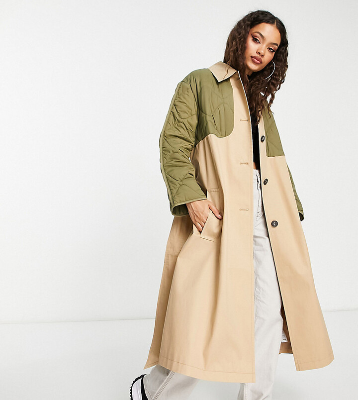 Khaki Green Trenchcoat Women's | ShopStyle