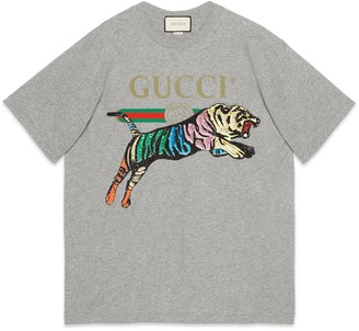 Gucci Oversize cotton T-shirt with tiger Gucci Oversize cotton T-shirt with tiger
