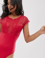 Thumbnail for your product : Vila lace plunge bodysuit