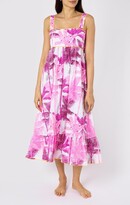 Thumbnail for your product : Juliet Dunn Palm Tree Print Sash Back Dress - Pink