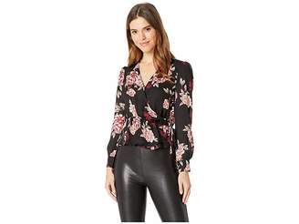 Cupcakes And Cashmere Colista Printed Faux Wrap Top