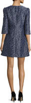 Thumbnail for your product : Co 3/4-Sleeve Textured Mini Dress, Navy