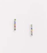 Thumbnail for your product : Kingsley Ryan Exclusive sterling silver bar stud earrings with rainbow crystals