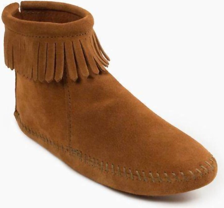Minnetonka Women's Back Zip Softsole Boot In Brown