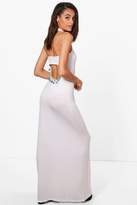 Thumbnail for your product : boohoo Halter Neck Swing Dress With Pom Pom Trim