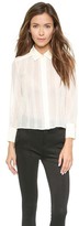 Thumbnail for your product : 7 For All Mankind Shirred Lace Cropped Blouse