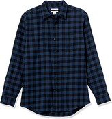 Amazon Essentials Men’s Regular-Fit Long-Sleeve Flannel Shirt – Blue Buffalo