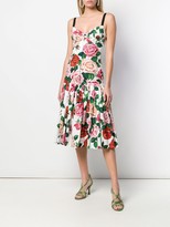 Thumbnail for your product : Dolce & Gabbana Rose Print Midi Dress