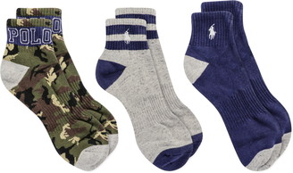 Polo Ralph Lauren Assorted 3-Pack Quarter Crew Socks